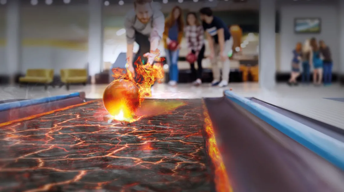 Bowlingkugel mit Feuerschweif